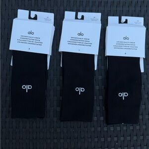 ALO Yoga Unisex Black Unisex Half-Crew Socks - 3 Pack